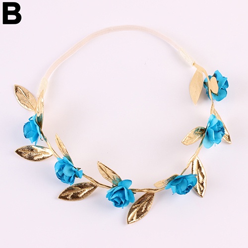 Băng Đô Co Giãn Hình Lá Hoa Hồng Cho Bé Gái