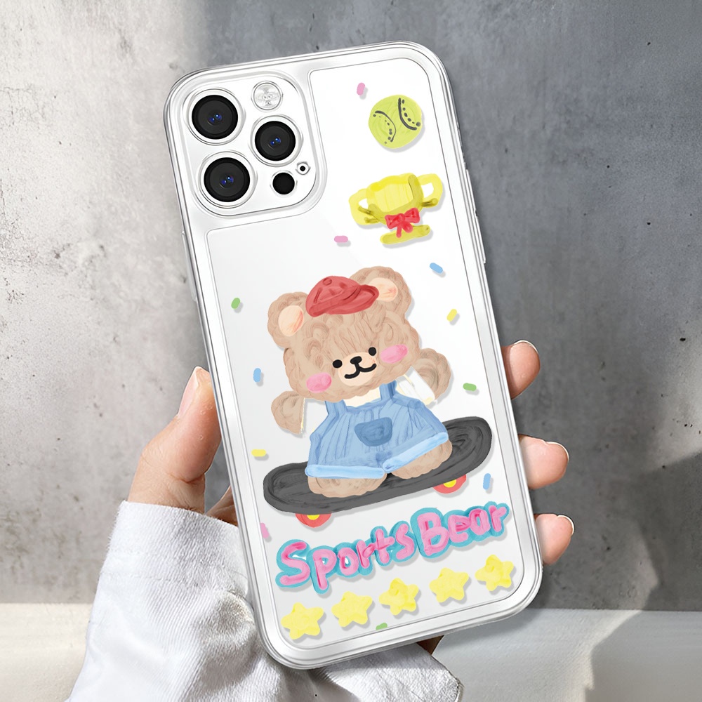Ốp Điện Thoại Trong Suốt Hình Gấu Dễ Thương Cho iphone 14ProMax 14Plus 13 11 12 7 Plus X XR