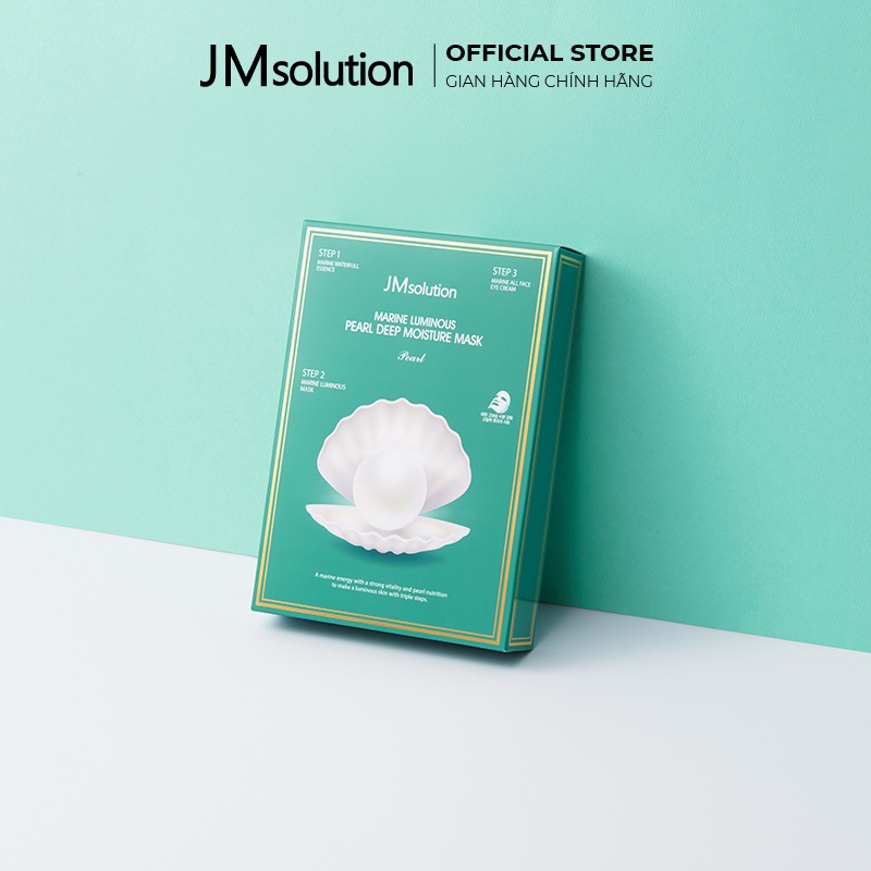 Mặt Nạ Ngọc Trai Dưỡng Ẩm Chuyên Sâu 3 Bước JMsolution Marine Luminous Pearl Deep Moisture Mask Pearl 10 Miếng