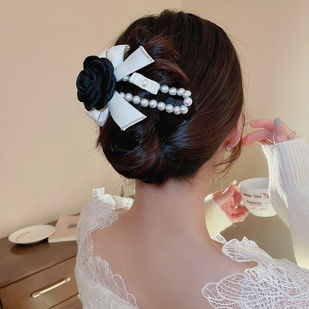 Kẹp Tóc Thắt Nơ Sau Lưng Phong Cách Vintage Dành Cho Nữ|Kẹp Tóc Mỏ Vịt Phong Cách Retro Thời Trang