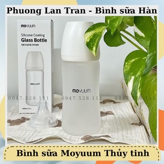 Bình Moyuum thủy tinh tráng silicone size 150ml 240ml nội địa Hàn