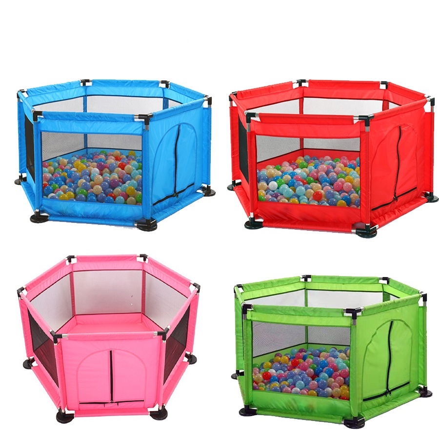 ☀️ cũi kiêm nhà bóng khung inox cho bé - Tặng kèm bóng