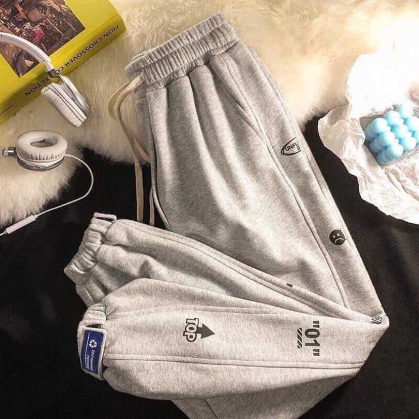 Quần jogger nữ bo gấu trơn vải thun da cá, quần bom ống rộng nữ nỉ thun dáng jogger mặc thu đông CARINA