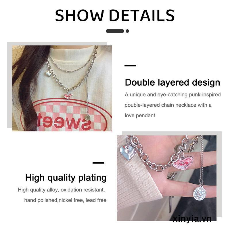 Vòng cổ Mặt Hình Trái Tim Phong Cách Hàn Quốc Thời Trang Cho Nữ