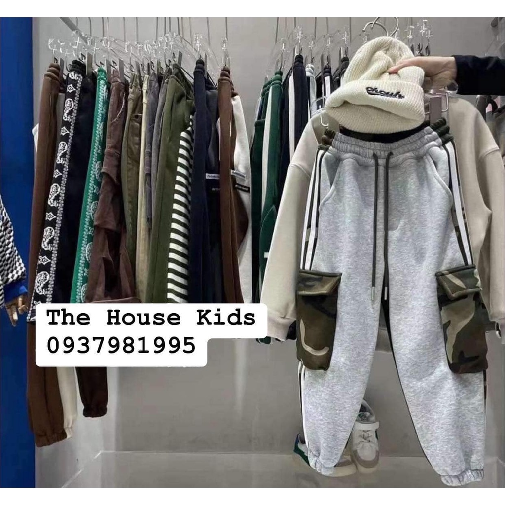 Quần nỉ cho bé họa tiết zanzi bo gấu thu đông trẻ em THE HOUSE KIDS