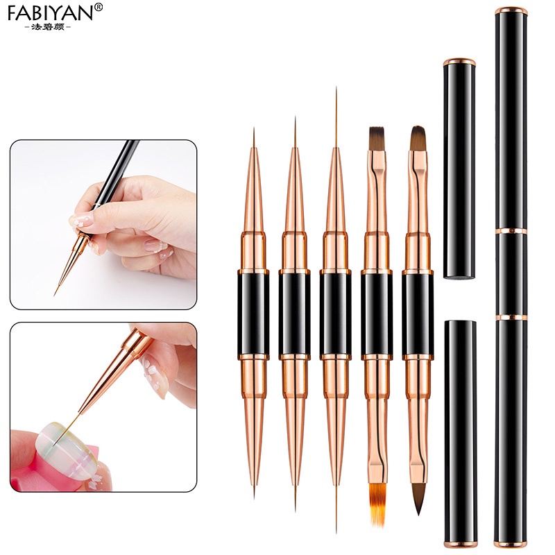 Cọ vẽ FABIYAN bằng nylon màu đen dùng trang trí móng tay chất lượng cao
