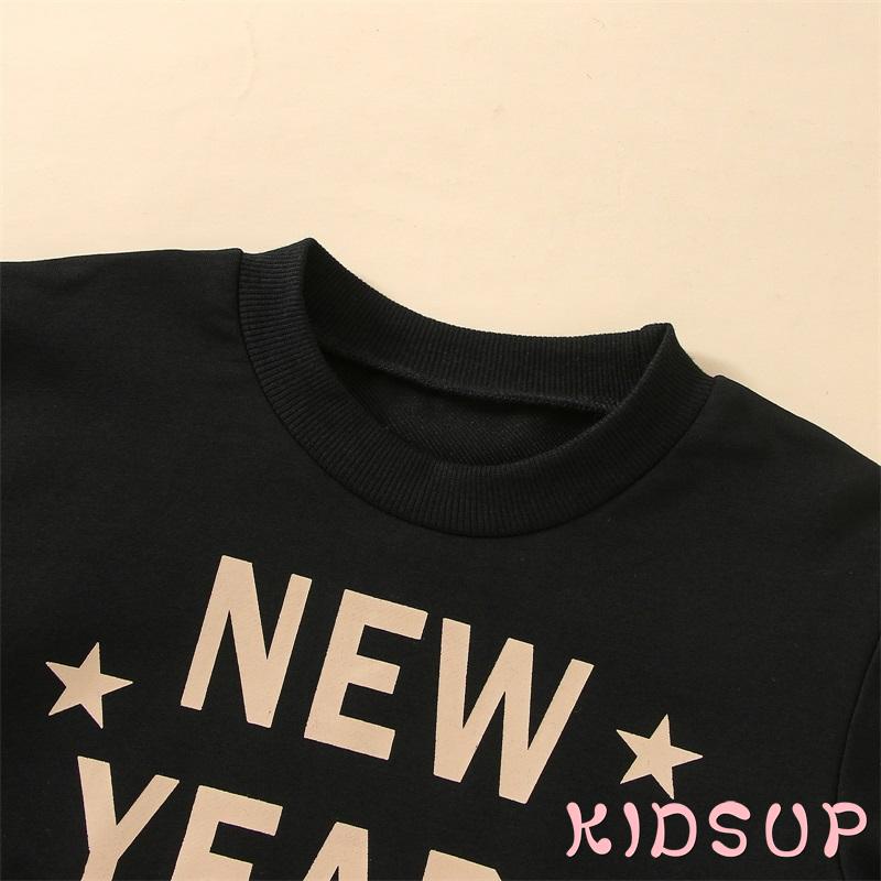 Áo Hoodie Tay Dài Cổ Tròn In Chữ Mừng Năm Mới Thời Trang Thu Đông Cho Bé Trai Và Gái 1 Tuổi