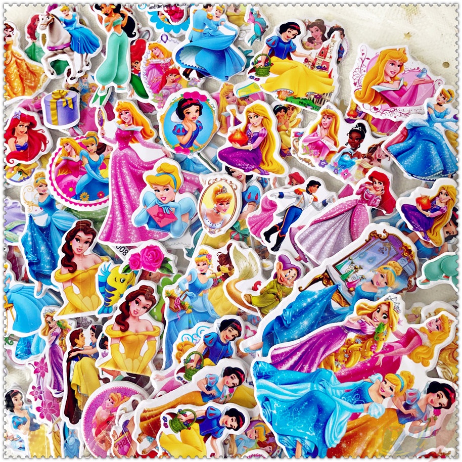 ▶ 5 Tấm Hình Dán Khen Thưởng Công Chúa Disney Q-3 ◀ Miếng Dán PVC 3D Chống Thấm Nước Chất Lượng