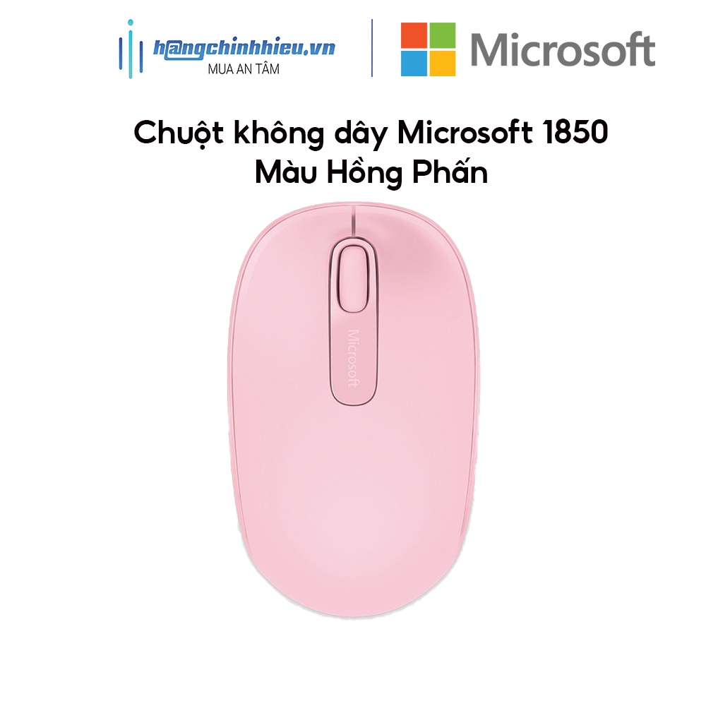 Chuột không dây Microsoft 1850 - Hồng phấn