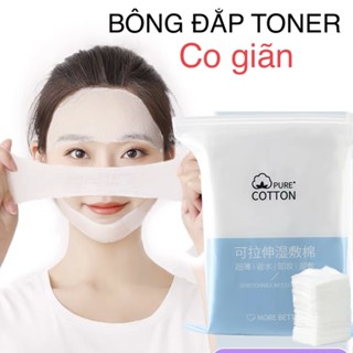 Bông trang điểm miếng 200 miếng, bông đắp toner LOTION mask mỏng mịn co dãn