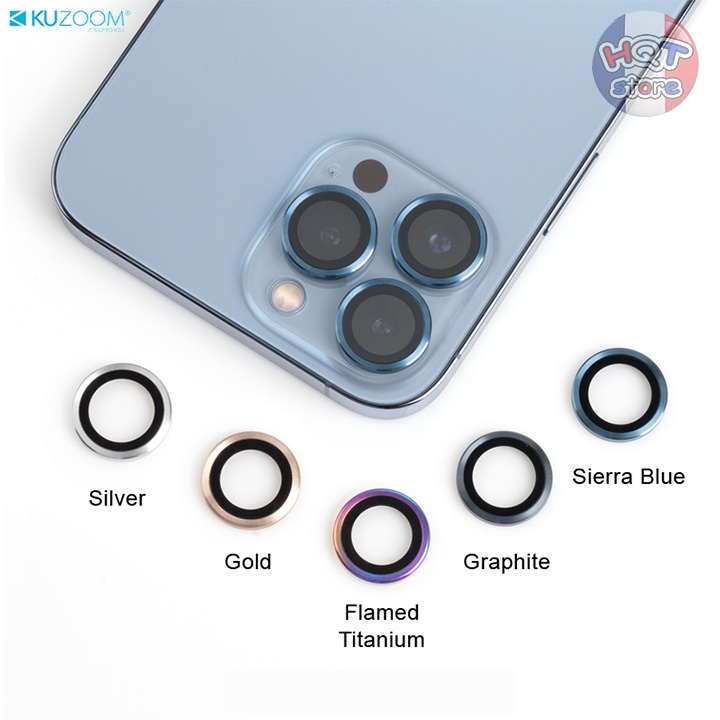 Ốp viền kính bảo vệ Camera Kuzoom Lens Ring IP 13 Pro Max / 13 Pro
