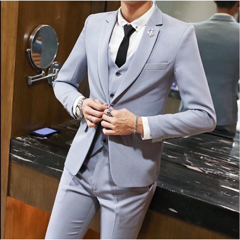 vest nam, vest thời trang, vest vest công sở màu ghi sáng siêu đẹp, vải không nhăn, không xù, bền màu