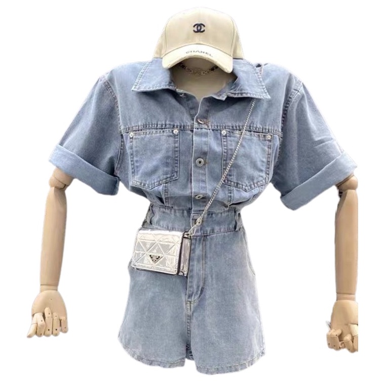Jumsuit jeans nữ quần short cao cấp HQJeans mẫu mới nhất HQ77