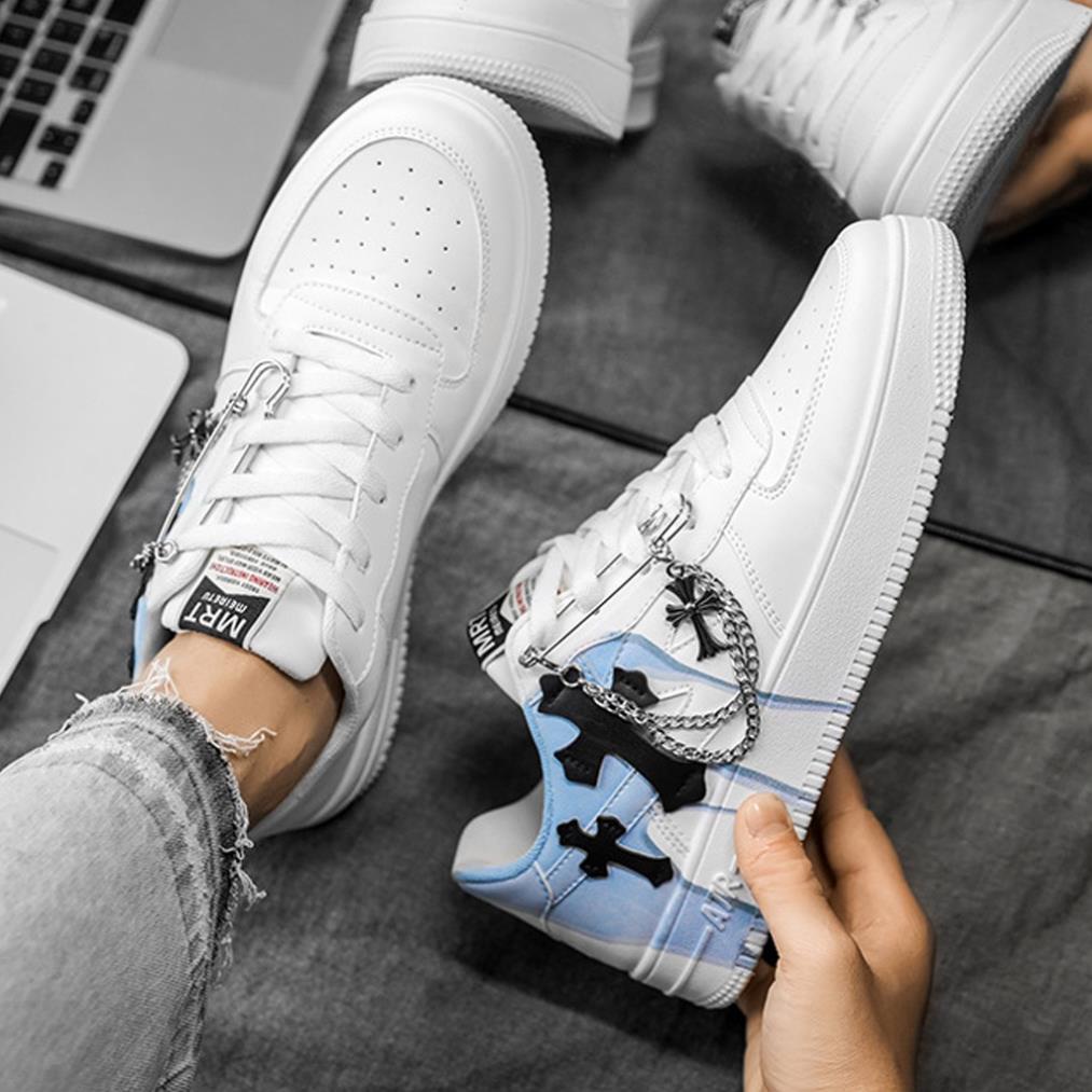 Giày Thể thao Nike_Custom trắng Thập Tự kèm phụ kiện xịn, Giày Sneaker nike_trắng 𝐀𝐢𝐫 𝐅𝐨𝐫𝐜𝐞 𝟏 full size