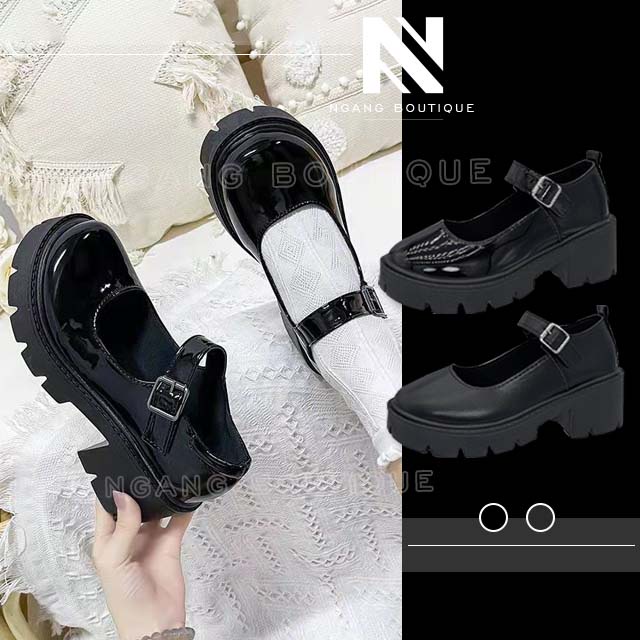 Giày Lolita đế cao 6cm phong cách vintage ulzzang chất da Pu mềm mịn không đau chân hàng quảng châu loại 1 form chuẩn