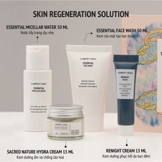 [SET 4 MÓN] Bộ Sản Phẩm Chuyên Cấp Nước Cho Da, Giúp Da Đủ Độ Ẩm Trong 24h Comfort Zone SKIN REGENERATION SOLUTION