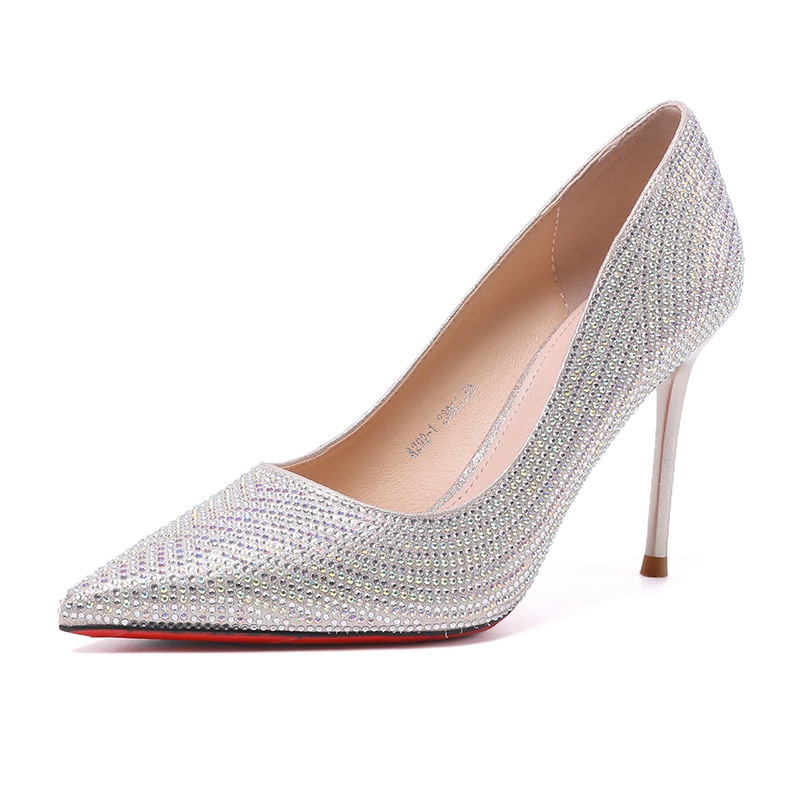 Giày Cao Gót Mũi Nhọn Đính Đá Thời Trang Dành Cho Nữ