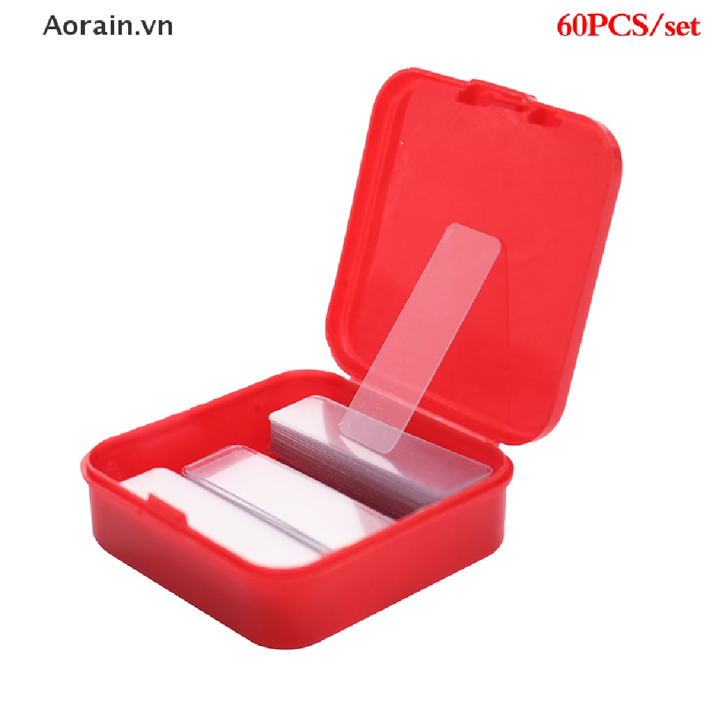 Bộ 60 Băng Keo Hai Mặt Hình Vuông Siêu Dính Trong Suốt Chống Thấm Nước Không Để Lại Dấu Vết