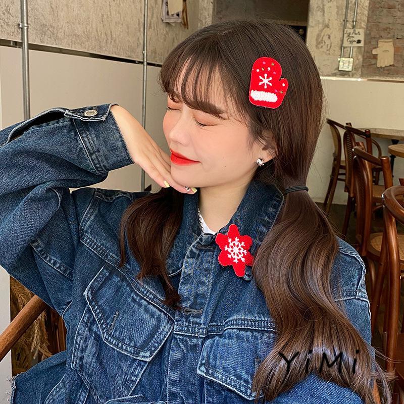 Kẹp tóc hình giáng sinh dễ thương phong cách Hàn Quốc cho nữ