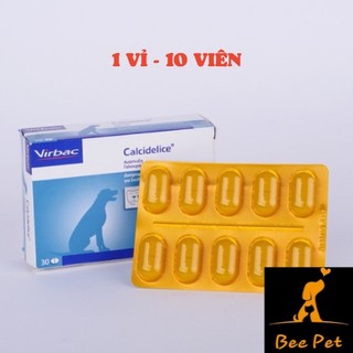 [COMBO 10 VIÊN] CANXI DELICE VIRBAC - VIÊN UỐNG BỔ SUNG CANXI CHO CHÓ MÈO