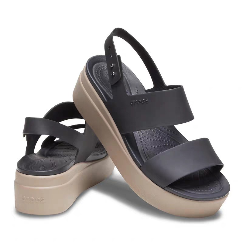 Original Crocs Brooklyn Women's sandals Goods in stock  Women's shoes with thick soles kasut perempuan