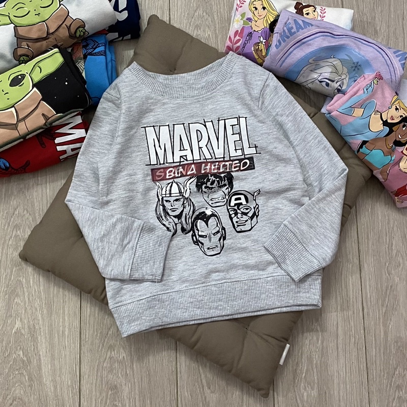 Áo nỉ Marvel dư xịn cho bé trai có 6 mẫu size từ 12-22 cân