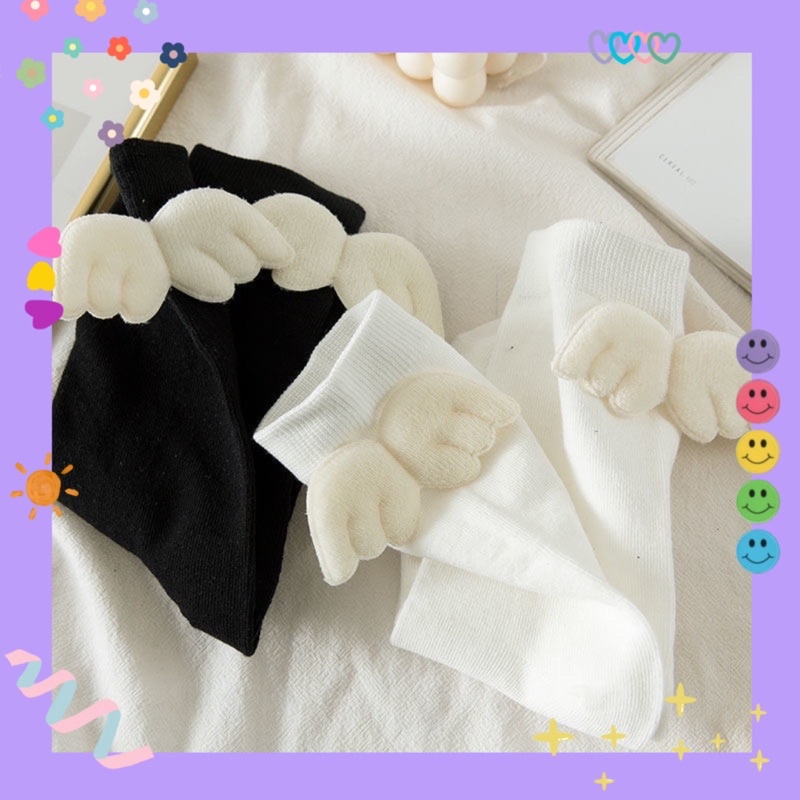 Vớ cổ dài đính 🧚🏼‍♀️ Đôi cánh thiên thần phong cách Lolita