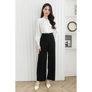 Quần ống rộng nữ dáng dài cạp khóa chìm, chất tuyết mưa mát mẻ, hàng thiết kế by TIIN STORE Q0D040