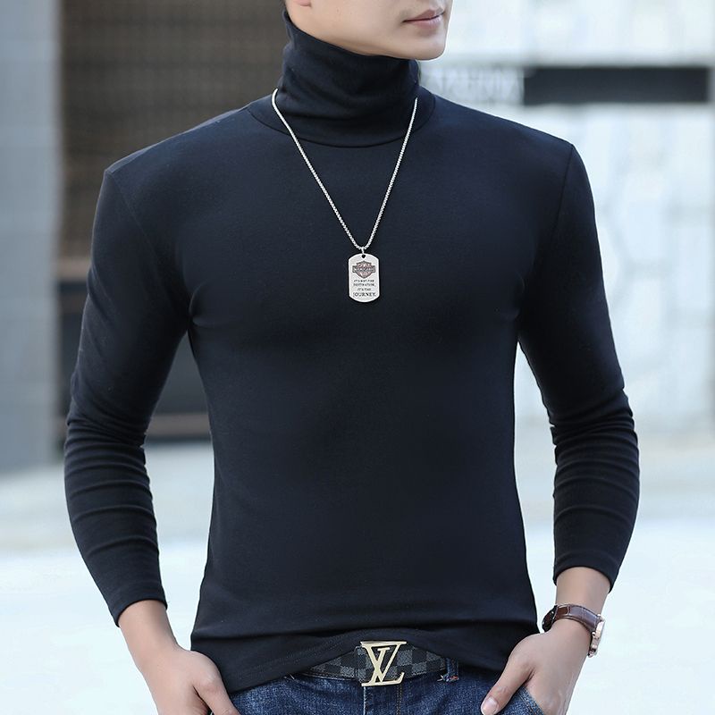 Áo Thun Nam Dài Tay Cổ Cao Thời Trang Hàn