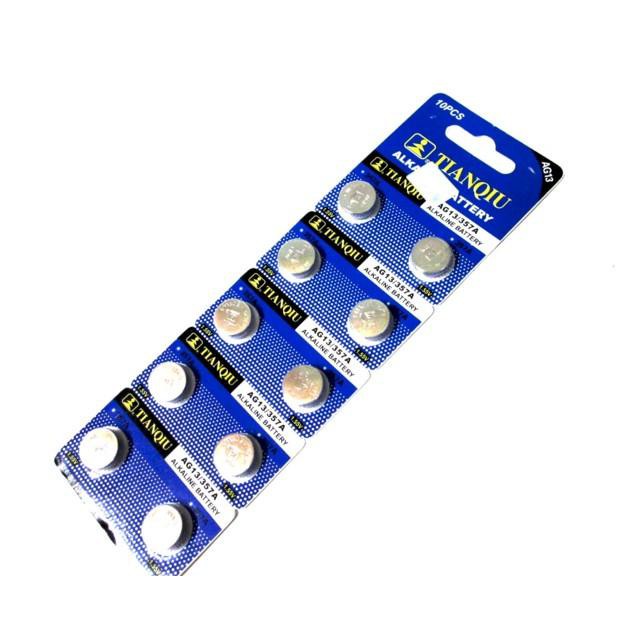 Viên Pin AG13/LR44H/357A Tianqiu 1.5v (Vỉ 10 Viên), Tên khác: AG13/SG13 / LR44 /LR154 6135-99-792-8475 NSN)