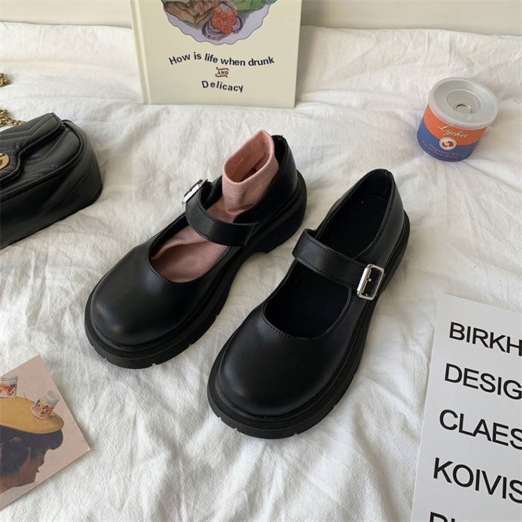 Giày Búp Bê Da Mũi Tròn Phong Cách Nhật Bản Thời Trang Mùa Hè Dành Cho Nữ Size 35-43 / 41 / 42