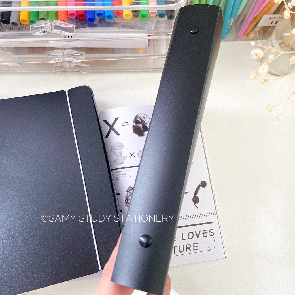 BÌA SỔ CÒNG SIZE A5/B5/A4 CỨNG TRONG SUỐT/ĐEN CÓ THỂ THÊM GIẤY KLONG