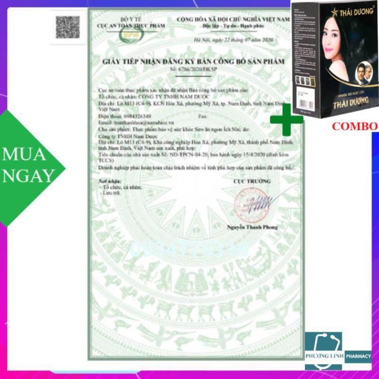 Combo Gội Là Đen Thái Dương+ Siro Ăn Ngon Ích Nhi - giúp trẻ ăn ngon, hấp thu tốt ( hộp 20 ống)