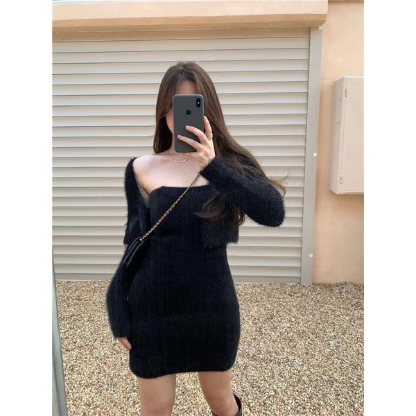 Váy Ôm Body Sexy / Áo Khoác Phối Kèm