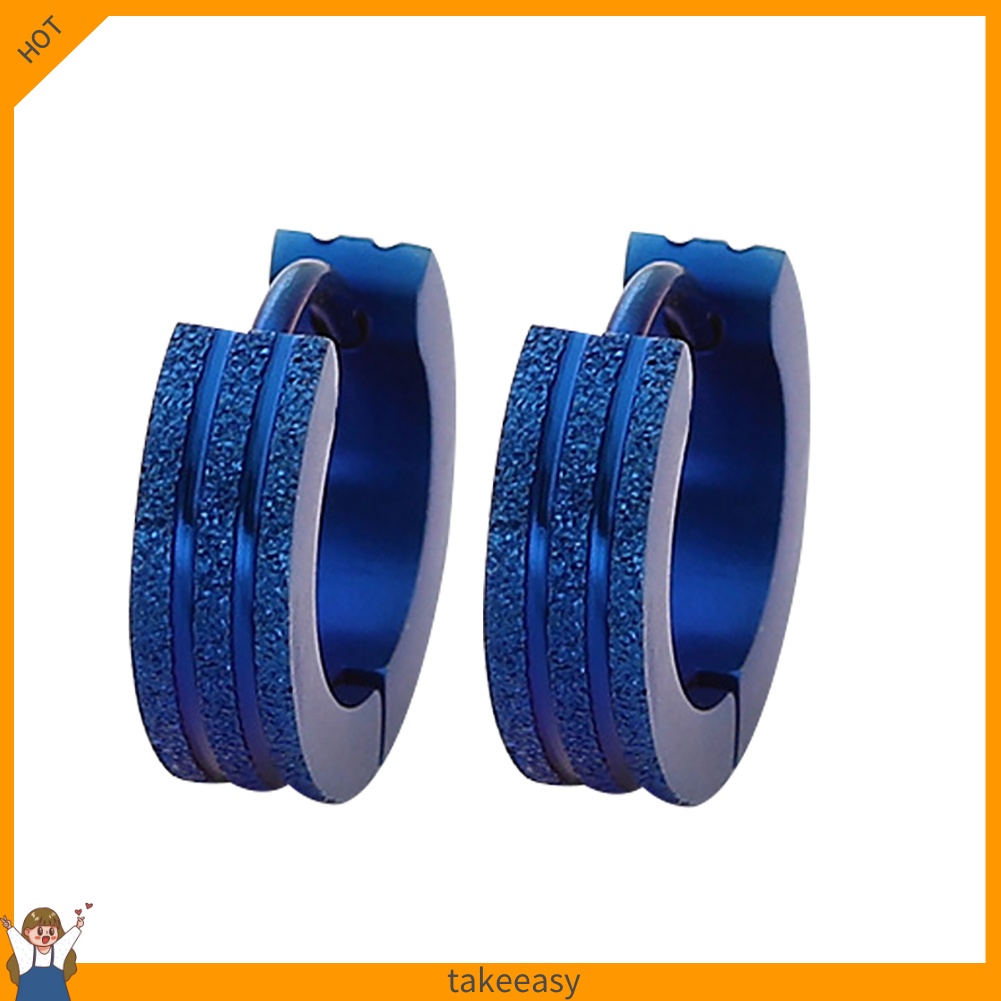 Khuyên tai tròn bằng thép không gỉ thời trang cá tính cho nam và nữ