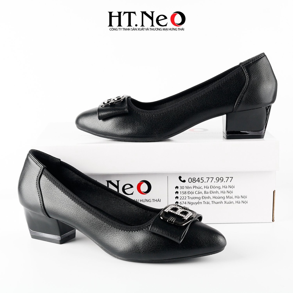 Giày công sở đế vuông 4cm HT.NEO da bò siêu mềm, sang trọng, thanh lịch và vô cùng chắc chắn CS265