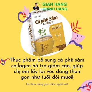Giảm cân Cà phê sâm Collagen giúp thon gọn cơ thể đẹp da - Hộp 12 gói