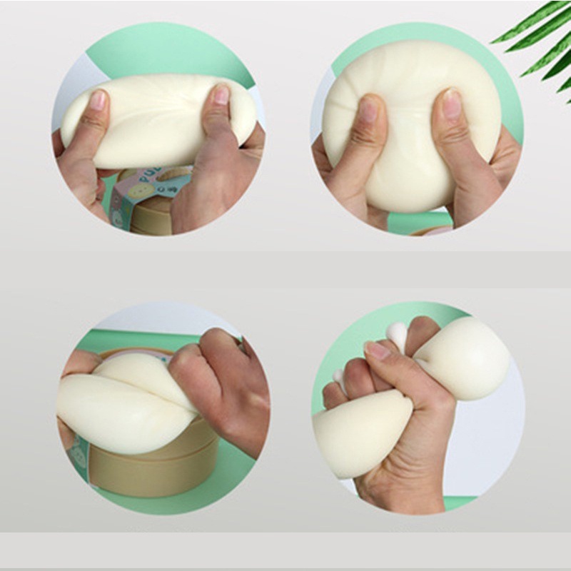 Đồ Chơi Mô Phỏng Bánh bun Lớn Bằng Silicon Có Nhạc Và Hoa Nhỏ Giảm Căng Thẳng
