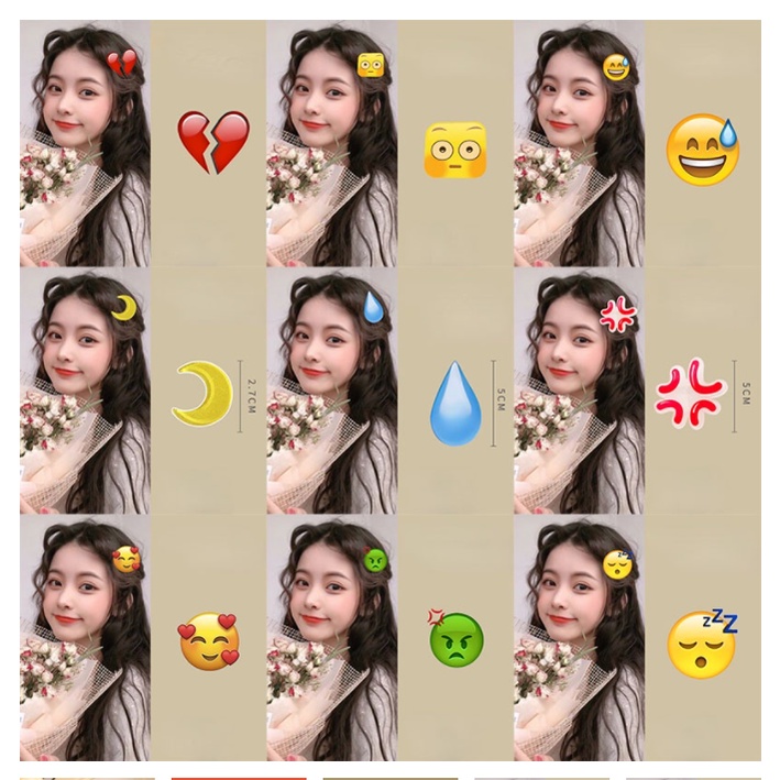 Kẹp Tóc Dễ Thương Emoji Hoạt Hình Phụ Kiện Thời Trang Cho Nữ AB147