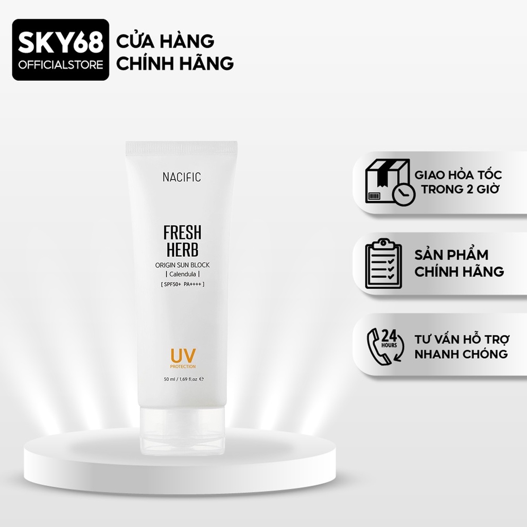 Kem Chống Nắng Trắng Da, Kiềm Dầu NACIFIC Fresh Herb Origin Sun Block Calendula 50ml