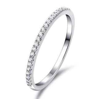 Nhẫn nữ bạc ta đính một hàng đá dày dặn - Nhẫn một hàng đá bạc ta - Shop bạc Khải Khải