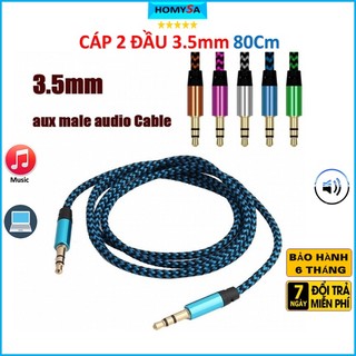 Cáp âm thanh 2 đầu 3.5mm - cáp aux cho loa mini bluetooth - jack âm thanh 2 đầu 3.5mm - chất liệu dù siêu bền