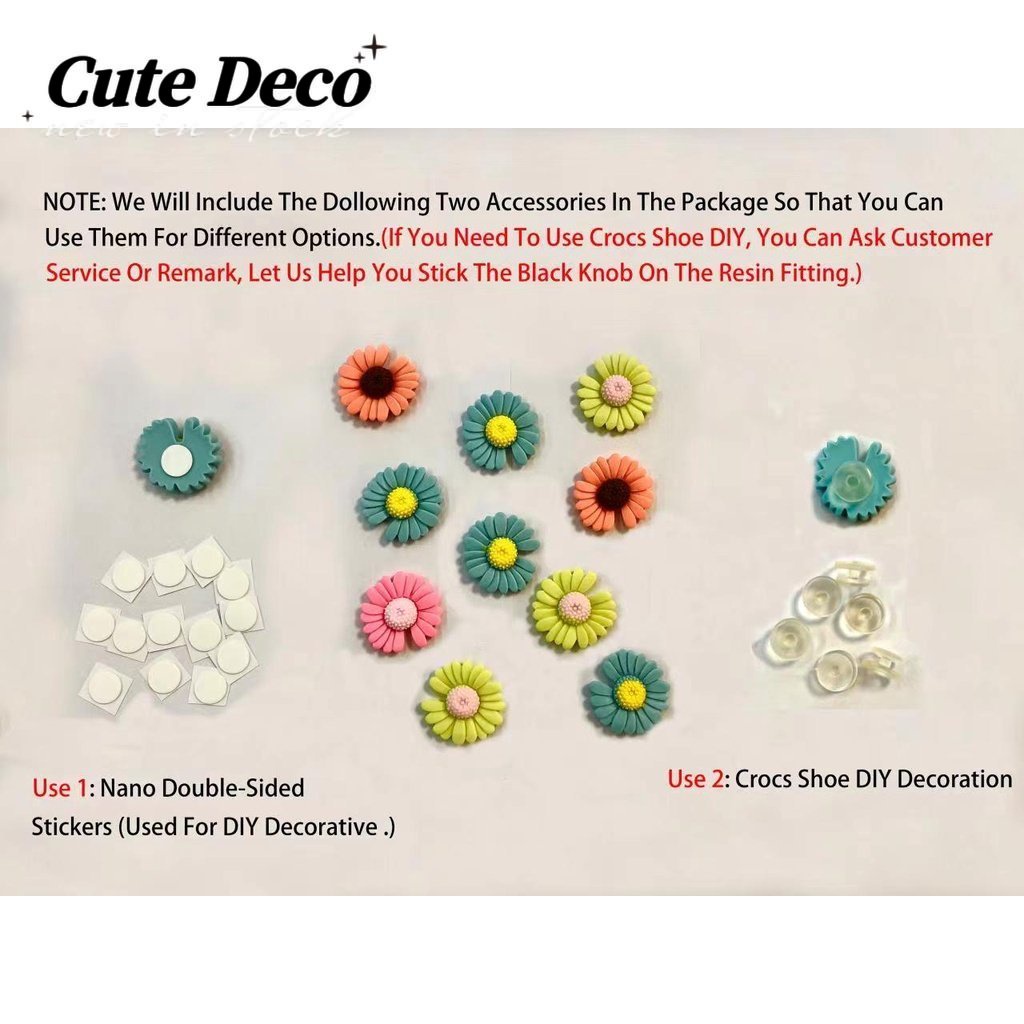 [Trang Trí Dễ Thương] Giày Crocs / Giày Crocs Đính Hoa Hồng / Đỏ / Vàng Bằng Nhựa Resin DIY 6 Màu Để Lựa Chọn