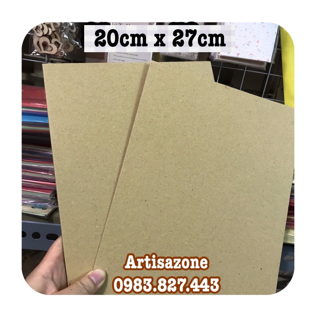 Bìa cứng dày từ 1mm - 2,5m làm bìa Scrapbook, album, sổ... - 02 tấm hoặc 04 tấm