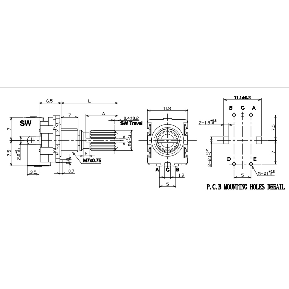 Bộ Mã Hóa EC11 EC11 EC11 Kỹ Thuật Số 20MM 15MM