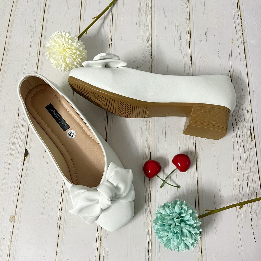 Giày Búp Bê Đế Cao 3 phân Chất Liệu Da Hàng Thời Trang Cao Cấp