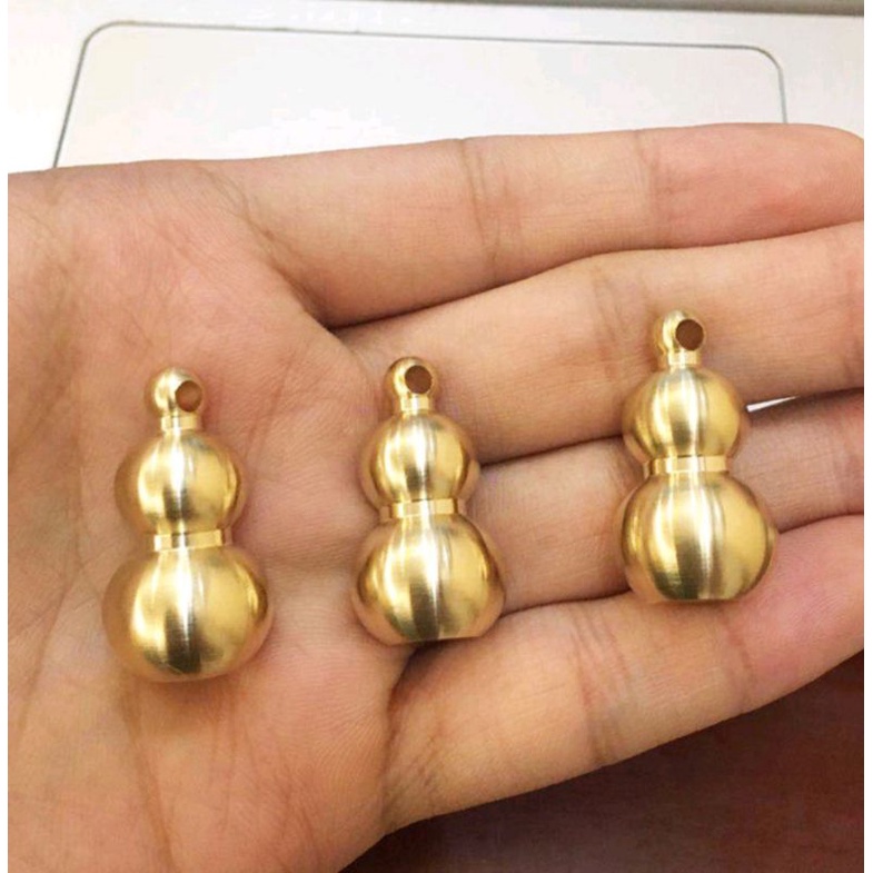 Móc khóa xe máy ô tô đồng thau hình bầu hồ lô phong thủy may mắn