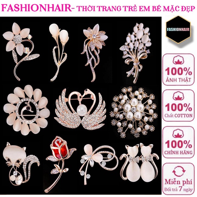 Ghim CàI ÁO HìNh Hoa ĐíNh Kim Cương NgọC Trai Giả ThờI Trang Cho Nữ