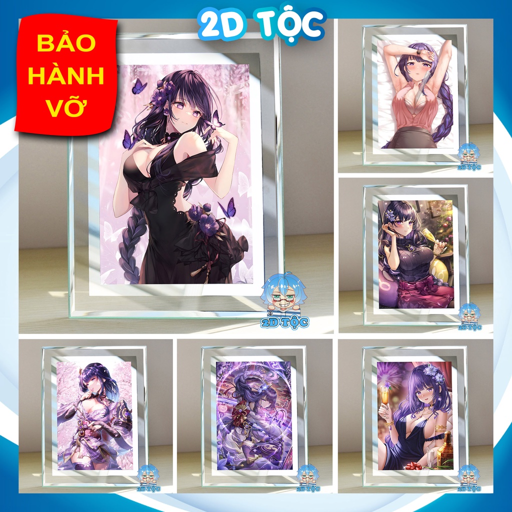 Khung ảnh kính Raiden Shogun (4) Game Genshin Impact kích thước A4 A5 13x18 by 2D Tộc Shop