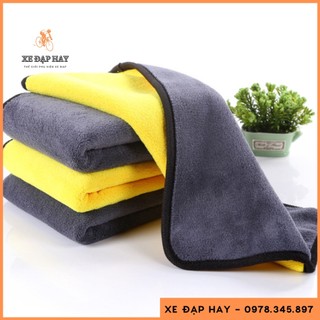 Khăn lau ô tô 3M chuyên dụng chất vải Microfiber màu vàng 2 lớp cao cấp siêu mịn siêu sạch siêu thấm hút